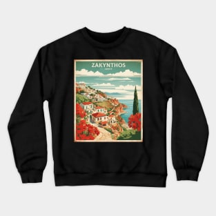 Zakynthos Greece Tourism Vintage Poster Crewneck Sweatshirt